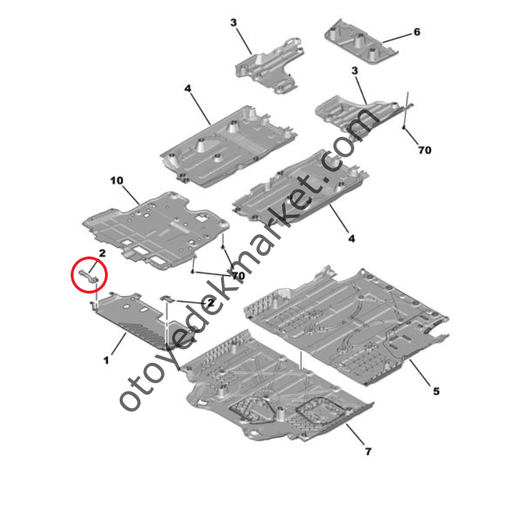 Peugeot 2008 (2020-2023) Motor Alt Yağ Karter Koruma Sacı Sağ Bağlantı Ayağı (Orijinal)
