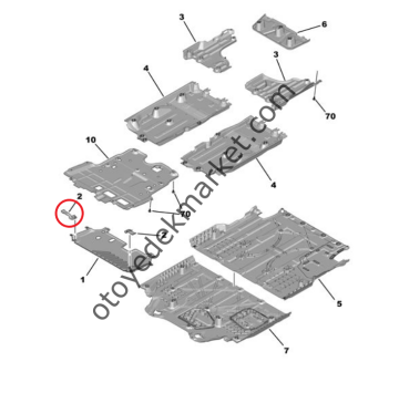 Peugeot 2008 (2020-2023) Motor Alt Yağ Karter Koruma Sacı Sağ Bağlantı Ayağı (Orijinal)