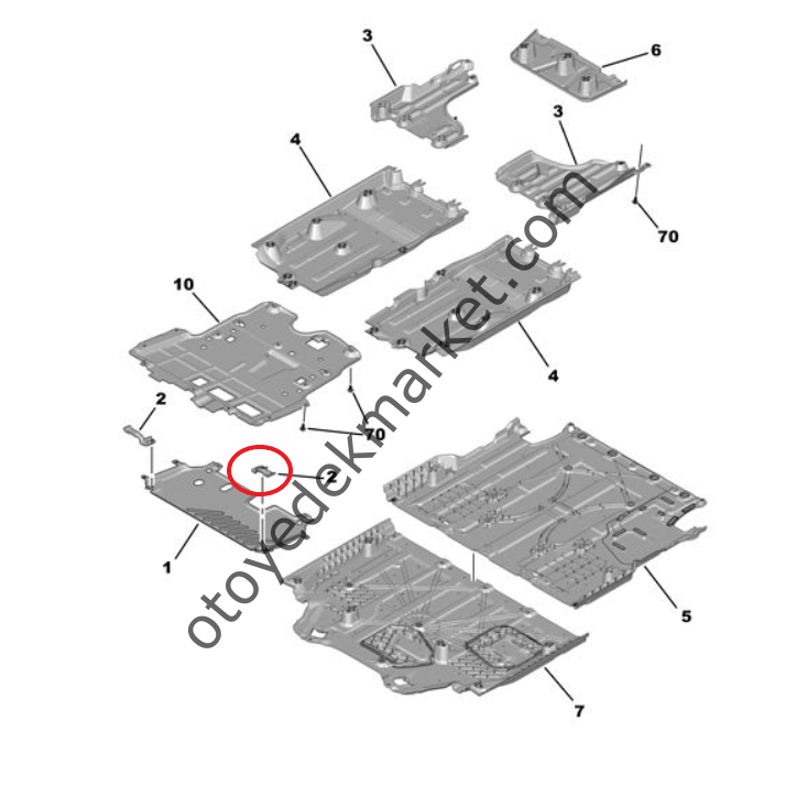 Peugeot 2008 (2020-2023) Motor Alt Yağ Karter Koruma Sacı Sol Bağlantı Ayağı (Orijinal)