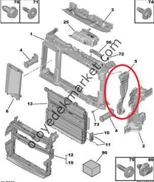 Peugeot 2008 (2020-2023) Ön Panel Sol Bağlantı Dayanağı (Orijinal)