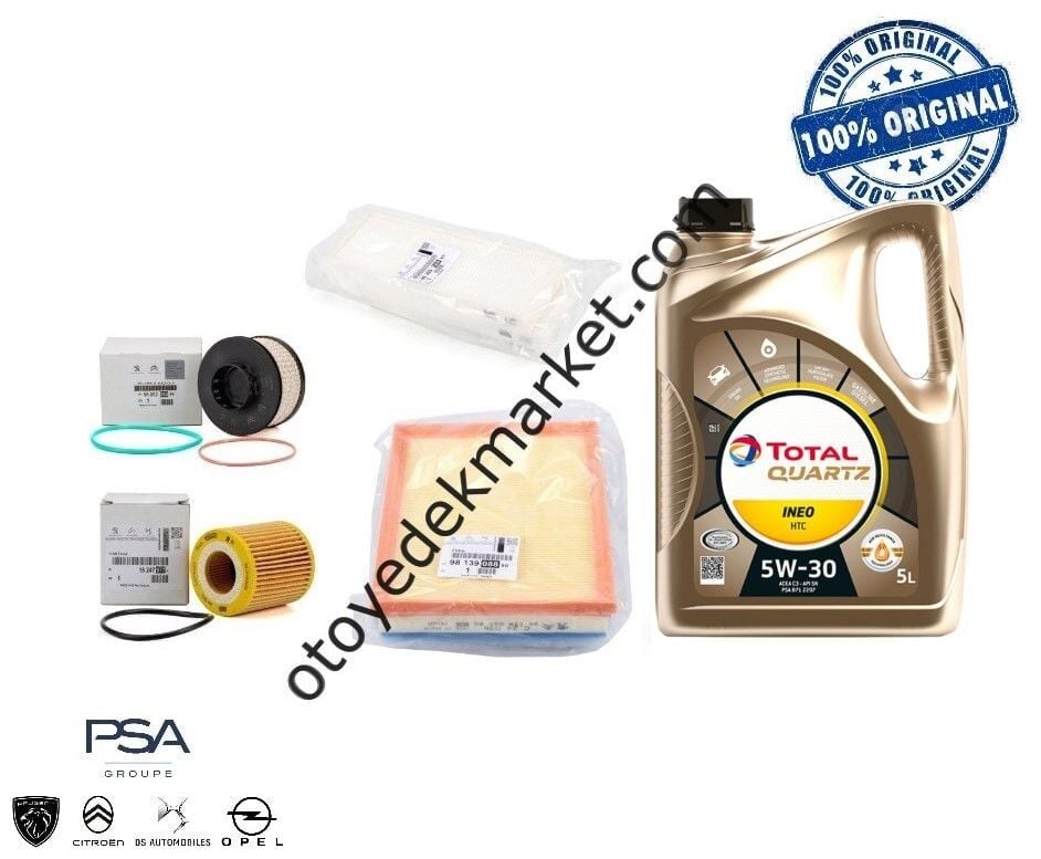 Peugeot 2008 (2020-2024) 1.5 Blue Hdi Filtre Bakım Seti + HTC 5w30 Yağ (Orijinal)