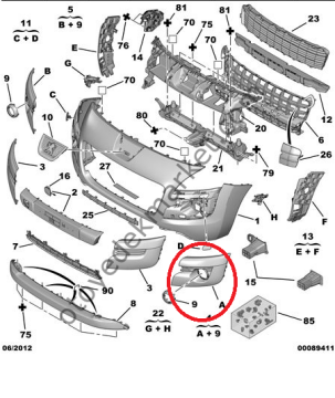Peugeot 3008 (2009-2013) Sağ Tampon Sis Kapağı (İthal)