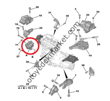 Citroen Jumper (2015-2023) 2.0 Hdi Motor Kulağı (Orijinal)