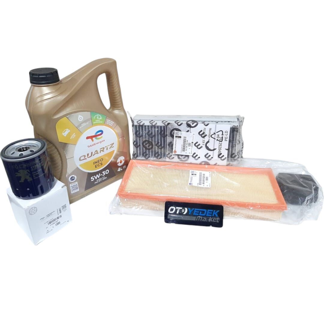 Peugeot 2008 (2020-2024) 1.2 PureTech Benzinli Karbon Polenli Filtre Bakım Seti +5w30 Yağ (Orijinal)