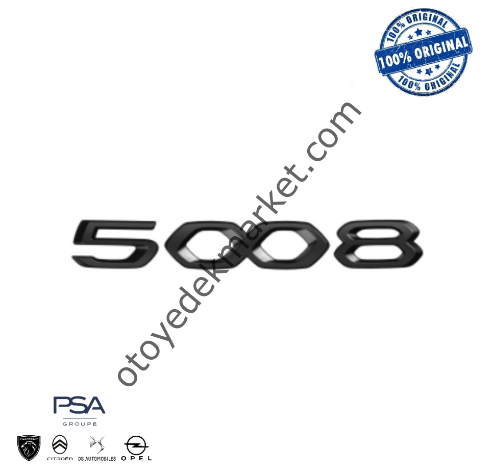Peugeot 5008 (2021-2024) Motor Kaputu ''5008'' Yazısı, Siyah (Orijinal)