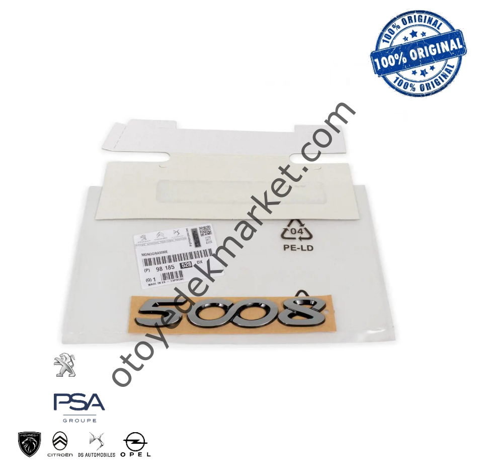 Peugeot 5008 (2017-2020) Arka ''5008'' Yazısı (Orijinal)