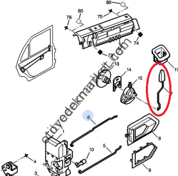 PEUGEOT 306 ÖN SOL KAPI KİLİTLEME BUTONU (ORJİNAL)