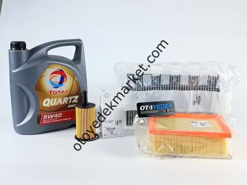 PEUGEOT 307 (2001-2009) 1.4 16V BENZİNLİ FİLTRE SETİ +5W40 yağ (ORİJİNAL)