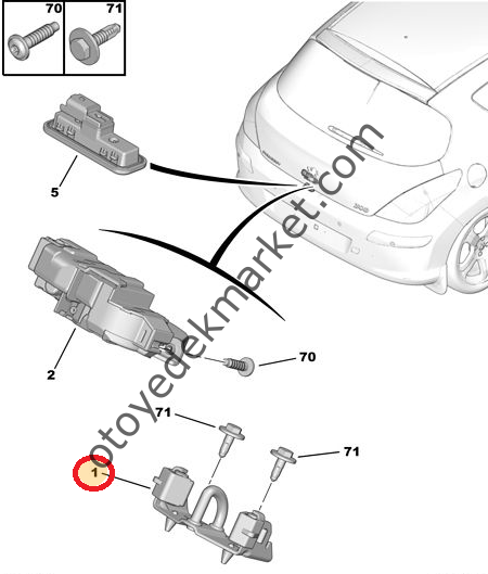 PEUGEOT 308 (2011-2013) BAGAJ KAPAK KİLİT KARŞILIĞI (ORJİNAL)