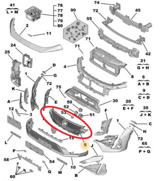 Peugeot 408 (2023-2025) Ön Panjur Izgarası (Orijinal)