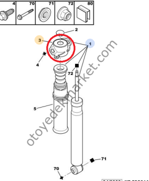 Citroen C4 (2004-2011) Arka Amortisör Üst Takozu (Orijinal Eurorepar)