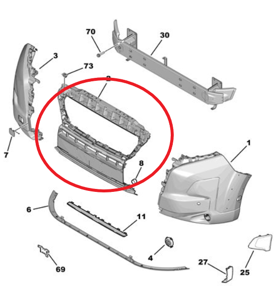 Citroen Jumper (Relay) (2024-2025) Ön Orta Tampon (Orijinal)
