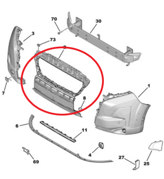 Citroen Jumper (Relay) (2024-2025) Ön Orta Tampon (Orijinal)