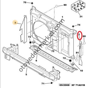 PEUGEOT 307 FAN DAVLUMBAZ SAĞ/SOL KAPAĞI TK.  (2001-2005)