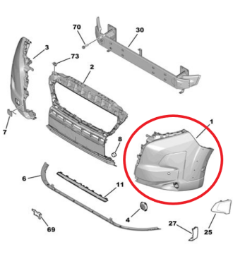 Citroen Jumper (Relay) (2024-2025) Sol Ön Tampon (Orijinal)
