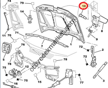 PEUGEOT 106 KAPUT MANDAL TUTCU (ORJİNAL)