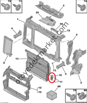 Peugeot 2008 (2020-2023) Ön Panel Hava Yönlendirme Aksiyoner Motoru (Orijinal)