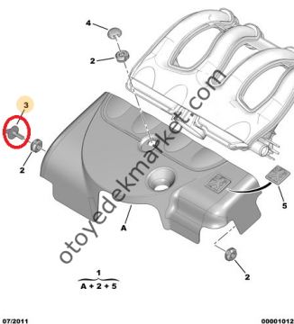 PEUGEOT PARTNER (2002-2008) MOTOR ÜST KAPAK VİDASI (ORİJİNAL)