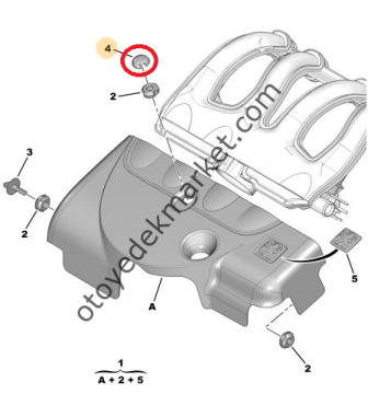 Peugeot Partner (2002-2008)  Motor Kapak Klipsi Üst (Orijinal)