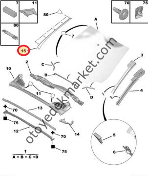 PEUGEOT 308 (2008-2013) ÖN CAM DIŞ ÇITASI SOL (ORİJİNAL)