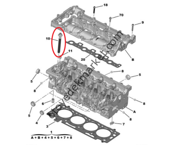 Peugeot Boxer (2020-2023) 2.2 Hdi Silindir Kapağı Civatası / Saplama Vidası (Orijinal)