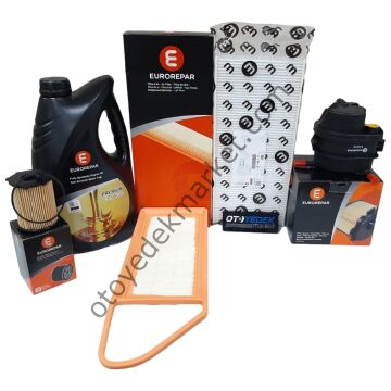 Peugeot 207 (2006-2012) 1.4 Hdi Filtre Bakım Seti Ve 5w30 Motor Yağ (Orijinal Eurorepar)