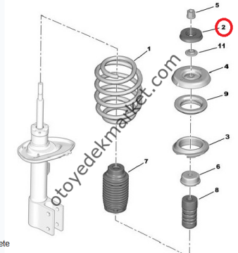 Citroen C3 (2003-2016) Ön Amortisör Tabla Pulu (Orijinal)