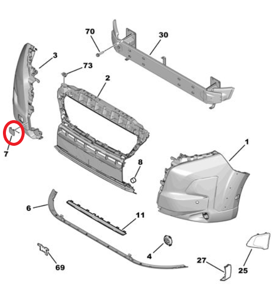 Citroen Jumper (Relay) (2024-2025) Ön Tampon Çeki Demir Kapağı (Orijinal)