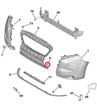 Citroen Jumper (Relay) (2024-2025) Ön Tampon Bağlantı Rondelası (Orijinal)