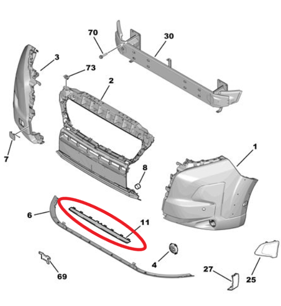 Citroen Jumper (Relay) (2024-2025) Ön Tampon Üzeri Muhafaza (Orijinal)
