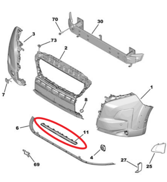 Citroen Jumper (Relay) (2024-2025) Ön Tampon Üzeri Muhafaza (Orijinal)