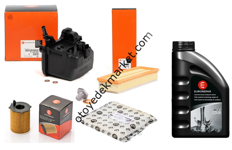 PEUGEOT 307 (2003-2009) 1.6 HDİ FİLTRE BAKIM SETİ 5W40 YAĞLI (ORJİNAL EUROREPAR)